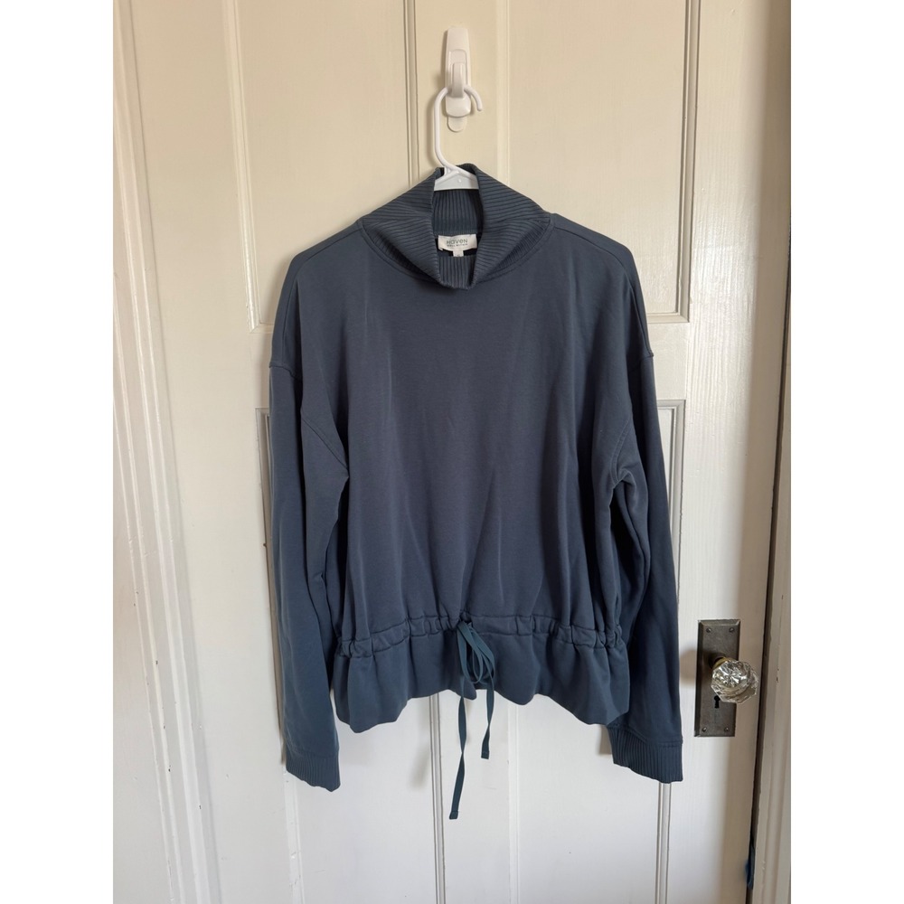 Haven Well Within blue gray cinched waist funnel neck pullover size xl